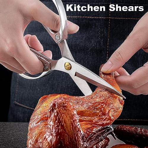 Kitchen scissors 2 Pack,Poultry Shears Heavy Duty Professional Stainless Steel Kitchen Shears,Utility Scissors Food Scissors for Turkey, Meat,Bone,Fish,Chicken,Vegetables,Herbs,BBQ