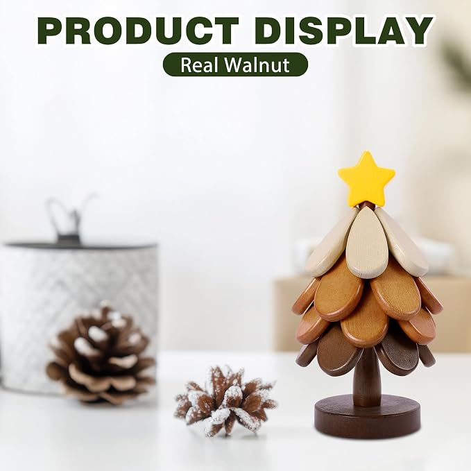 Wooden Tree Trivets for Hot Dishes,Tree Shape Coaster Set of 4 for Hot Pot Pans, Wood Trivet for Bowls Teapots Drinks Plates, Home Table Decor(Walnut Wood)