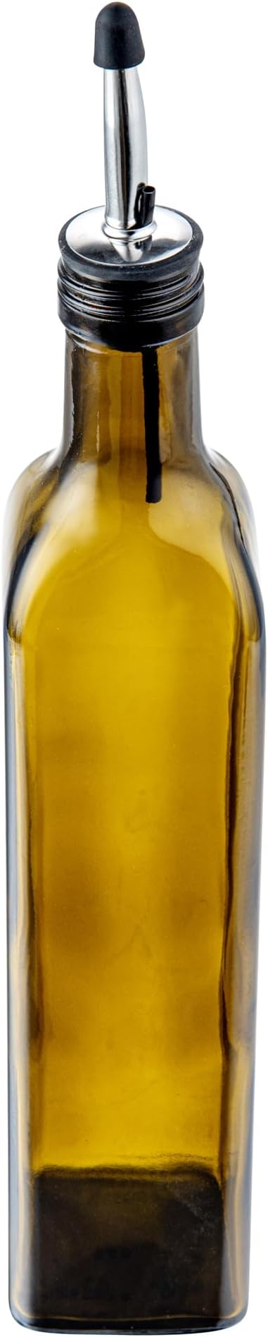 Restaurantware-Chef 101 16.9 Ounce Olive Oil Dispenser, 1 Kitchen Oil Dispenser Bottle - With Stainless Steel Pourer, Non-Leaking, Amber Glass Pourer, For Cooking Or Salad Dressings