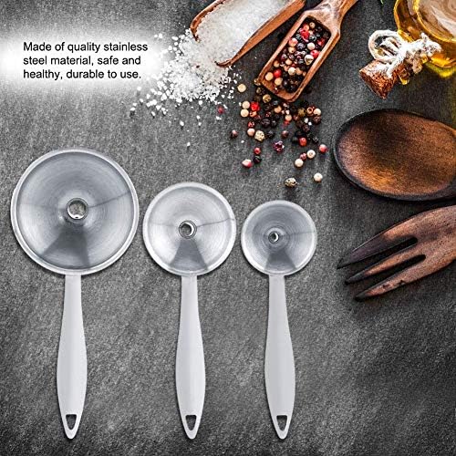 3Pcs/set Stainless Steel Funnels for Transferring Oil Wine Liquid Powder Practical Kitchen Tool, Stainless Steel Mini Funnel for Essential Oil Bottles
