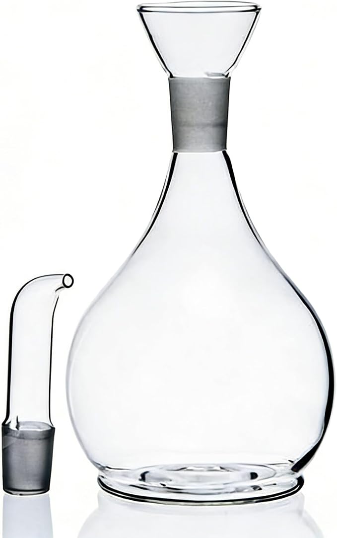 ELETON's Planet Pear Shape 30 ounces Clear Glass No Drip Oil Dispenser with Pourers and NO Funnel Needed - Oil Dispenser Bottle for Kitchen and BBQ