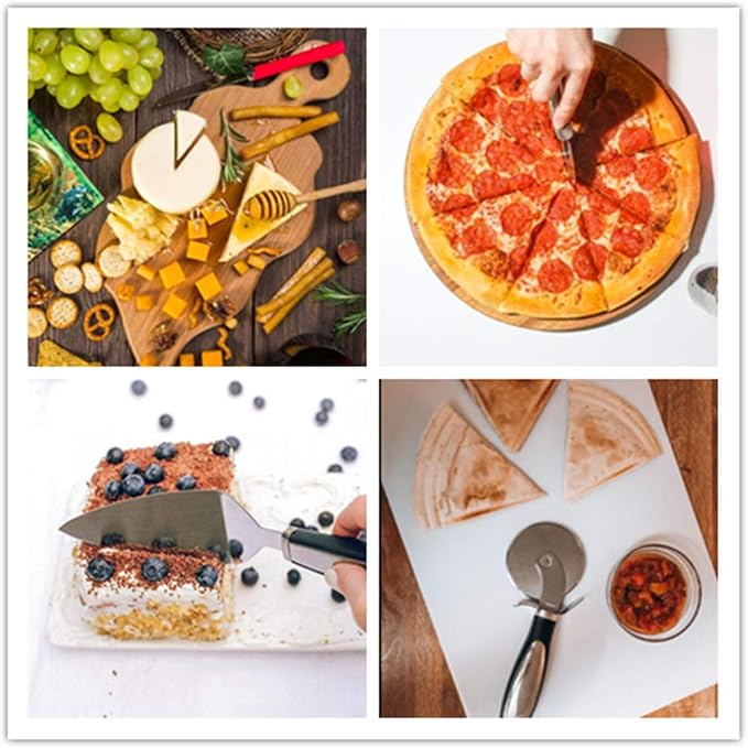 Pizza Cutter, Pizza Cutter Wheel, Pizza Server Set Super Sharp Pizza Slicer with Non Slip Rubber Handle & Protective Cover, Quality Stainless Steel Pizza Cutter.