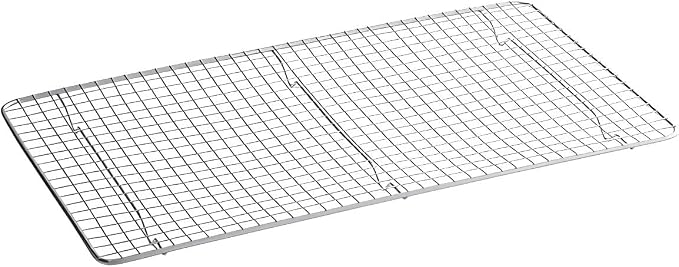 OCS Parts 10" x 18" Stainless Steel Pan Grate | Footed Cooling Pan Grate for Full Size Steam Tables, Baking Sheets, and Hotel Pans