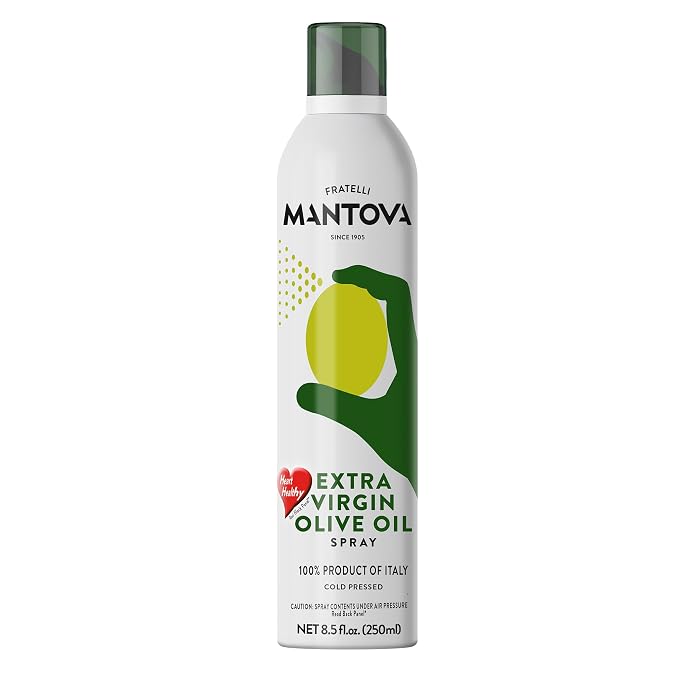 Mantova Extra Virgin Olive Oil Spray 8.5 oz. Spray Bottle - Manage Oil Amount - Great For Salads & Cooking