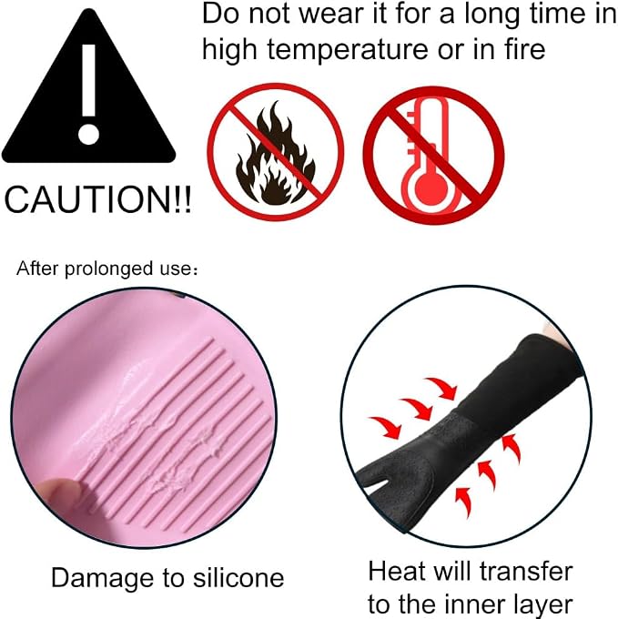 Extra Long High Temp Oven Mitts - 2pcs Commercial, Heavy Duty Non-Slip Grip Mitts - Silicone Heat Resistant Up to 500 Degrees, Ideal for Cooking, Baking & Frying, Orange