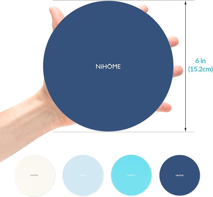 NiHome Silicone Jar Opener Gripper Pads, 6 In for Seniors, Ocean Color, 4PC | Textured Back Pattern For Superior Grip, Food-Grade Silicone, Heat-Resistant Multi-Use Kitchen Pad For Jars, Pots, Spoons