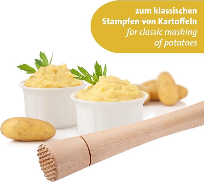 Westmark Fermentation Masher - Heavy Duty Hand Tamper Ideal for Kimchi, Sauerkraut and Fermenting Fermentation Food Effortless Use - Beech Wood
