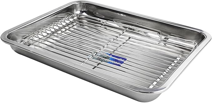 Cooling Rack for Baking, 8.3" x 11.4" Grill Rack, Stainless Steel Wire Cookie Rack Fits Quarter Sheet Pan, Small Grid Baking Rack for Baking Cooking Roasting Oven