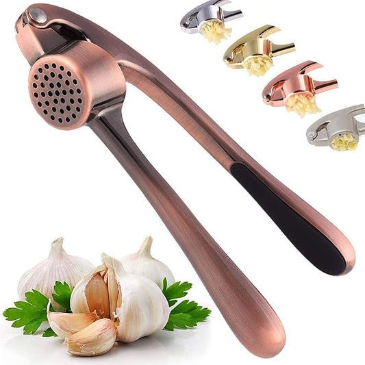 Garlic Press, Professional Garlic Crusher and Mincer with Antique Copper Color, Best Heavy Duty Premium Garlic Squeezer Tool in Kitchen from DSafer, Easy To Clean And Highly Durable