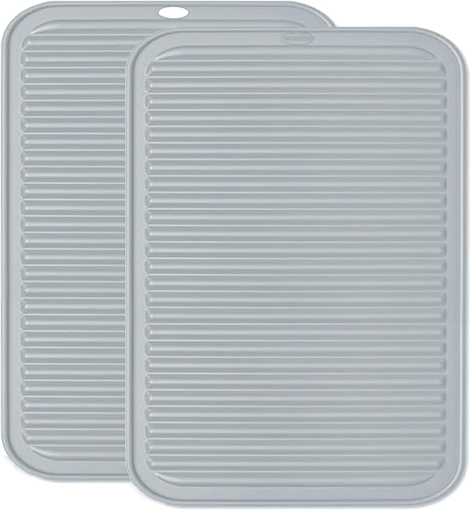Extra Large Silicone Trivets for Hot Pots and Pans 16x12 Inch, Heat Resistant Hot Pads for Countertops, Hot Dishes, Pot Holders for Kitchen, 2 Pieces, Grey