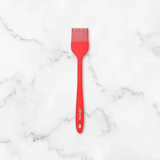 Mini Silicone Basting Pastry Brush, Cooking Brush for Oil Sauce Butter Marinades, Food Brushes for BBQ Grill Kitchen Baking, Baster Brushes Baste Pastries Cakes Meat Desserts, Food Grade, Red