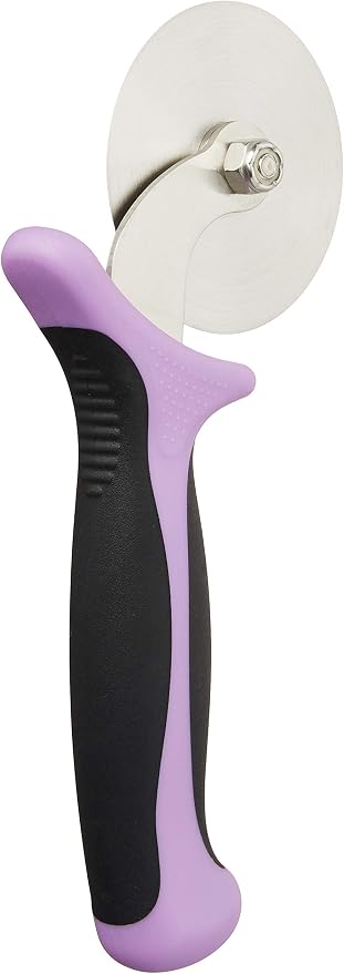 Mercer Culinary Millennia Pizza Cutter with Purple Handle, 2.75 Inch Wheel, Stainless Steel