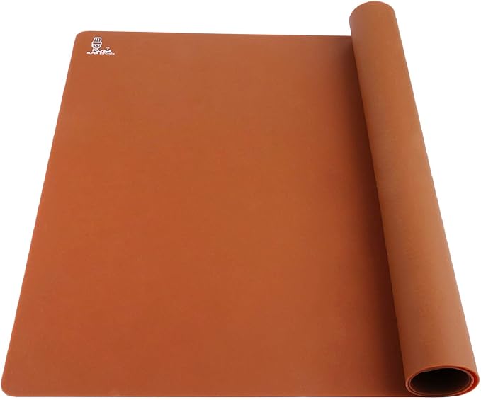 Super Kitchen Food Grade Silicone Extra Large Pastry Mat Baking Mat | 23.4 By 15.6 Kitchen Table/Countertop Protector/Non Stick Pastry Baking Placemats Silicone Pad Crafts Inches Chocolate