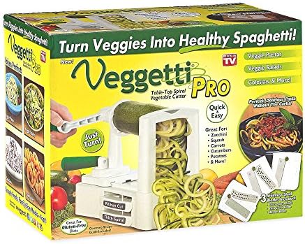 Veggetti Pro Table-Top Spiralizer, Quickly Spiral Slice Vegetables into Healthy Veggie Pasta