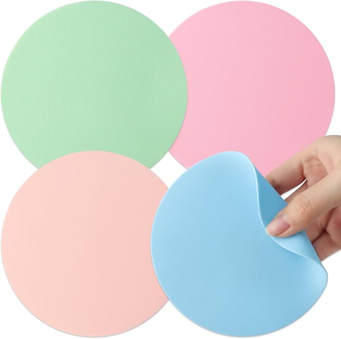 Aixoom Rubber Jar Opener Pads Set of 4, Non-Slip Gripper Pads for Jars | Light Color Design, For Seniors & Weak Hands, Heat-Resistant Trivet, Kitchen Coaster & Jar Lid Grip(Circle, Light Color)