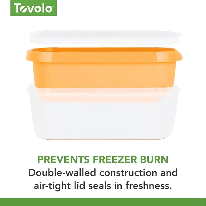 Tovolo Ice Cream Containers for Homemade Ice Cream Orange Crush, Glide A Scoop Ice Cream Tub for Reusable Ice Cream, 1.5 Quart BPA Free Insulated Freezer Safe Ice Cream Container with Lid