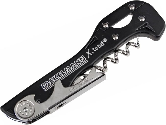Fackelmann "X-Tend" 5" of ABS/stainless steel Waiter's Corkscrew, Black