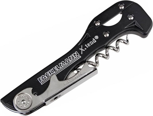 Fackelmann "X-Tend" 5" of ABS/stainless steel Waiter's Corkscrew, Black