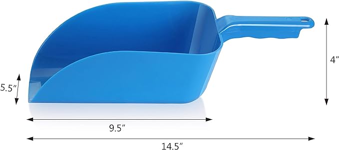 New Star Foodservice Commercial Grade Polycarbonate Plastic Utility Ice Scoop, Blue, 64 oz