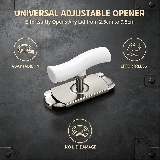 2pc Adjustable Jar Opener, Labor Saving Bottle Lid Gripper Tool, Non Slip Universal Can Opener for Seniors Elderly Weak Hands, Multi Size Kitchen Jar Bottle Cap