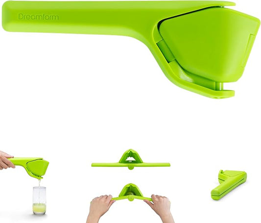 Dreamfarm Fluicer Fold-Flat Citrus Juicer - Lime | Easy, manual fresh lime juice squeezer with pip catcher, suits limes, compact storage, 9"