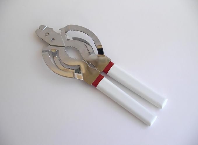 Tredoni Jar & Bottle Opener, Easy Wrench Grip/Tightened Lid Opener, Multi-Purpose Opener for Caps, Cans & Nuts -Italian Stainless Steel