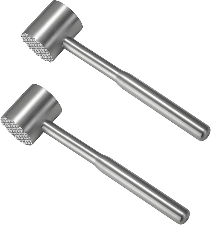 2Packs Commercial meat hammer for Kitchen,Mallet Meat Hammer Meat Beater for Tenderizing and Flattening Meat,Meat Pounder Tenderizer for Pounding Meats, Nuts, Shellfish.