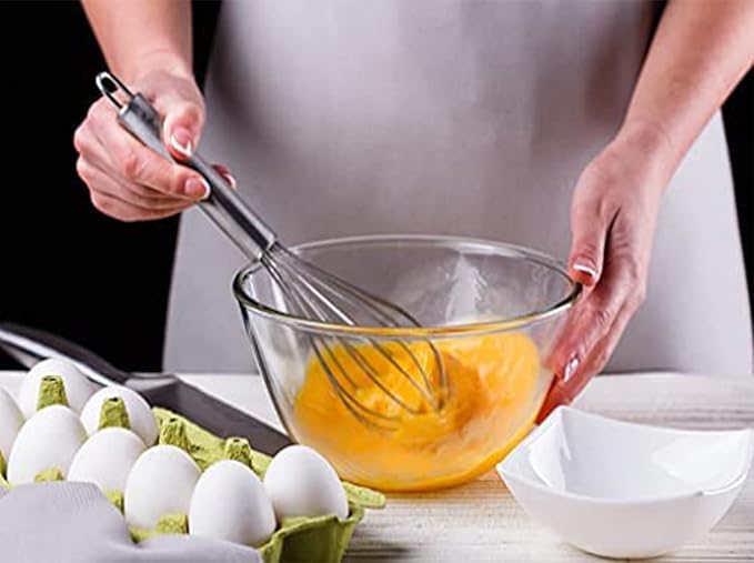 Whisks for Cooking, 3 Pack Stainless Steel Whisk for Blending, Whisking, Beating and Stirring, Enhanced Version Balloon Wire Whisk Set, 8"+10"+12" Wire Whisker, Egg Beater,
