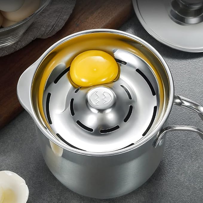 DOITOOL Egg Separator Egg Yolk White Separator, Food Grade Egg Divider Stainless Steel Egg Sieves Kitchen Gadget Cooking Tool (Without Lids, 20.5X14.5X13CM)