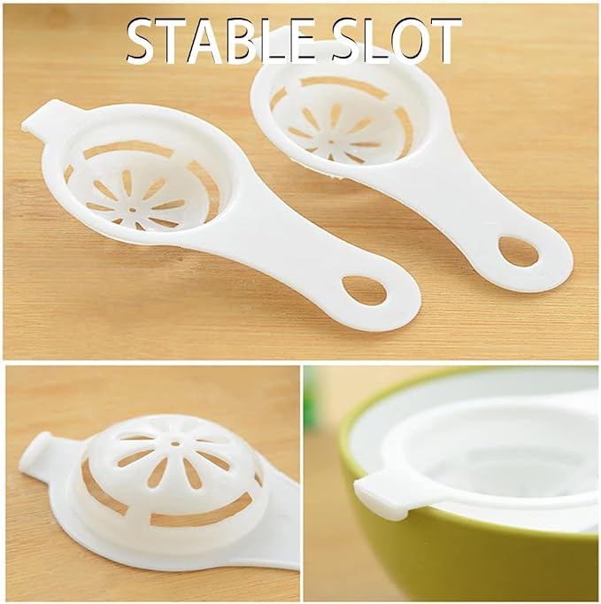 Utoolmart Egg Yolk Separate Spoon, Egg White Separator, Quick and Easily Plastic Egg White Separator Kitchen Cooking Baking Tool 10Pcs