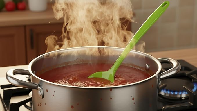 Reston Lloyd Cooking Spoon for Serving, Basting, Mixing, Heat Resistant, BPA Free Melamine 11 Inch Utensil with Ergonomic Handle, Lime