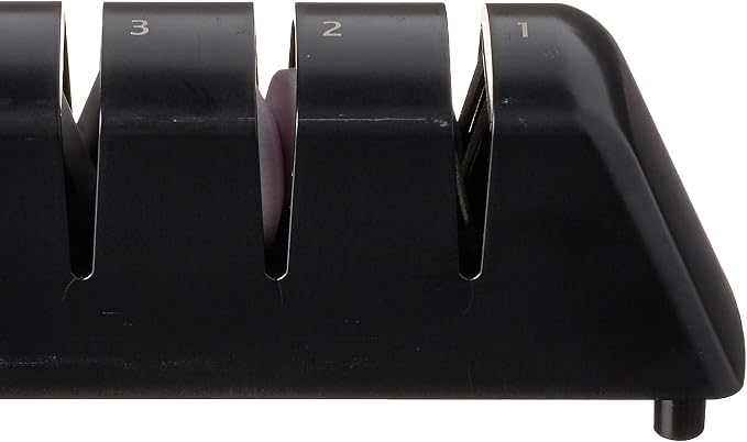 Kai Ceramic Diamond Pull Sharpening System, 3 Step Retractable Sharpener for Straight, Double-Bevel Blades, Knife Sharpener for Professional and Home Chefs