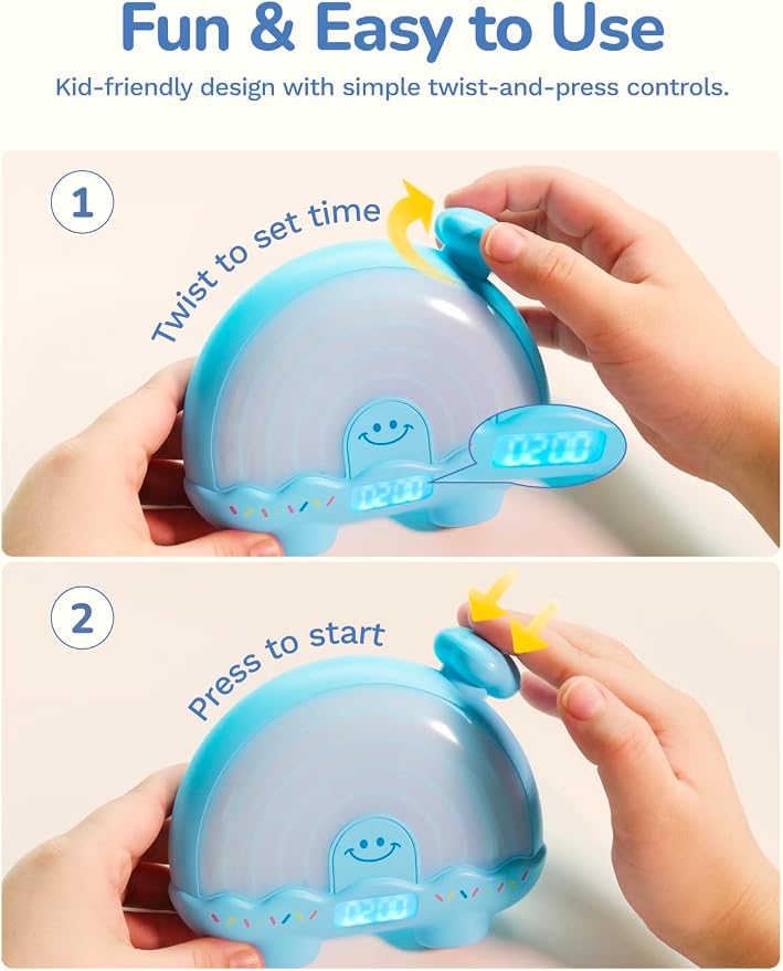 Timer Pal Rainbow Timer for Kids, Visual Timer for Kids with Night Light, Color-Changing Magnetic Visual Timer for Classroom/Calming Corner/Home (Blue)
