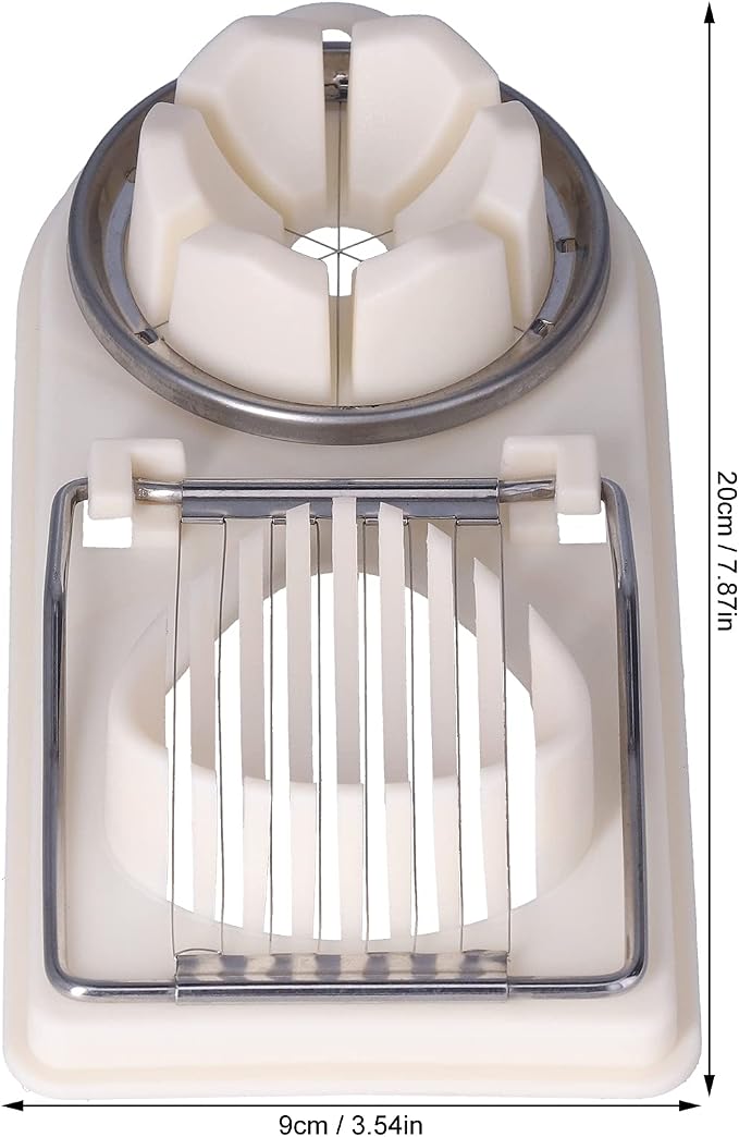 Egg Slicer 3-in-1 Eggs Cutter Multipurpose Boiled Egg Cut Slicers Stainless Steel Wire Egg Separator for Cutting Hard-Boiled Eggs Fruit Strawberry Banana(white)