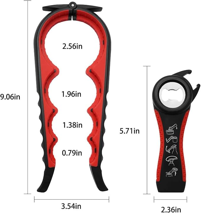 Bottle Opener for Arthritic Hand,Jar Opener for Old People, Children, Women, Those with Weak Hands,Multifunctional Kitchen Gadgets (02-Black)