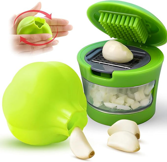 2 pieces set Silicone garlic peeler Garlic press; garlic crusher; garlic cutter; garlic mincer; garlic chopper; garlic masher; silicone tube roller peel garlic