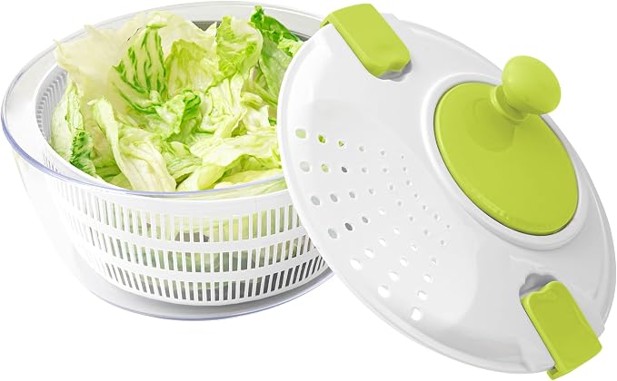Best Rated Salad Spinner. Salad Maker. Vegetable Washer and Lettuce Crisper. Lettuce Spinner and Fruit Washing Bowl with Strainer. Fruit Washer with Mandoline. BPA Free. Dressing Bottle Included