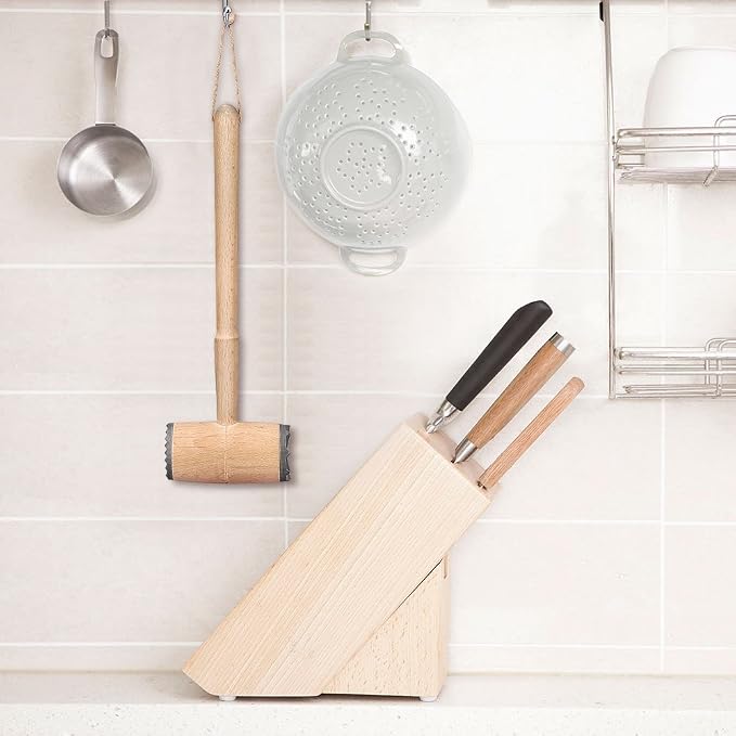 Meat Tenderizer, Wooden Dual-Sided Meat Mallet Kitchen Tool with Aluminum Alloy Heads for Tenderizing, Flattening Pounding Pork, Lamb, Chicken, Steak, Turkey