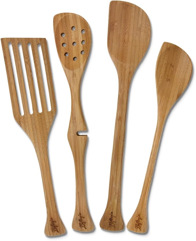 Lefty's Kitchen Tool Set Includes Left Handed Can Opener, Oven Mitt and 4 Bamboo Utensils, 6 Pcs.