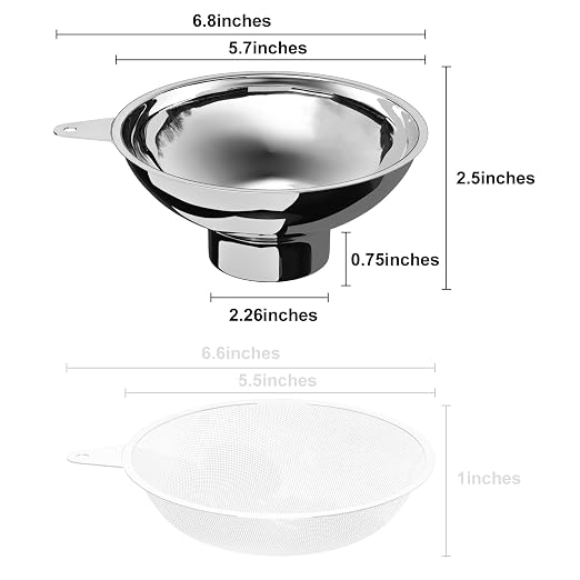 Serinar 5.7 in X 2.26 in Caliber Stainless Steel Canning Funnel for Regular Caliber Mason Jars - Kitchen Filling Funnel (Without Filter)
