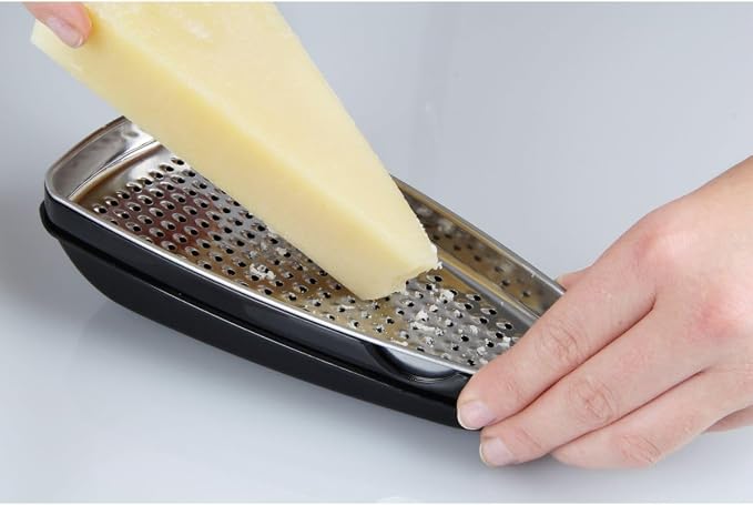 Fackelmann 7.5 x 3.7 x 2.8" Plastic/Stainless Steel Parmesan Grater With Storage Box, Silver