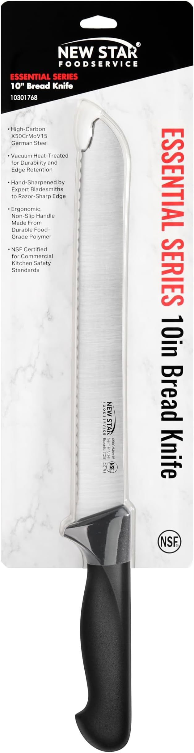 New Star Foodservice Essential 10-Inch Bread Knife, German Steel