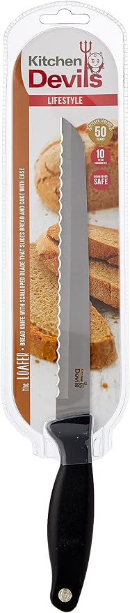 Kitchen Devils S8602006 Lifestyle Bread Knife, Black, 42.5x9x2 cm