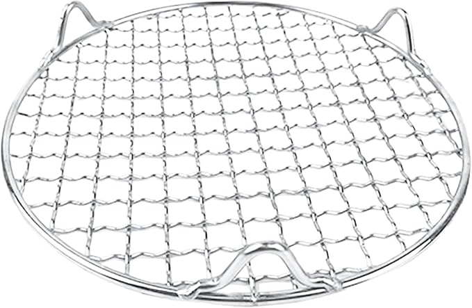 Round BBQ Grill Rack Cooling Rack 304 Stainless Steel Heavy Duty Wire Racks with Feet for Baking Cooking Grilling Fits Air Fryer Pressure Cooker Stockpot Round Cake Pan (12 Inch)