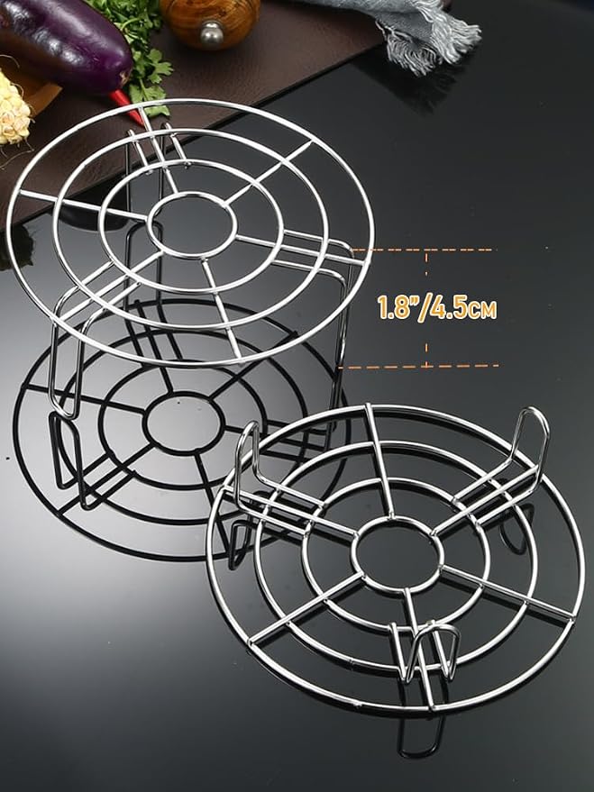 Grill Wire Cooling Racks for Oven Use Dia 10.2" Stainless Round Cooking Racks for Barbecue Air Fryer Instant Pot Pressure Cooker Canning Dutch Oven (Height 1.8",10.2"/26cm)