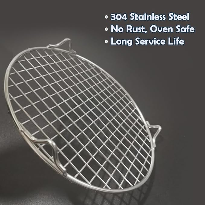 Cooling Rack with Legs 11.6 Inch Diameter Round Cooking Grate Grid Grill Barbecue Net Wire Steaming Cooling Rack Wire Pan Grate Baking Rack Icing Rack Round Shape (295mm/11.6")