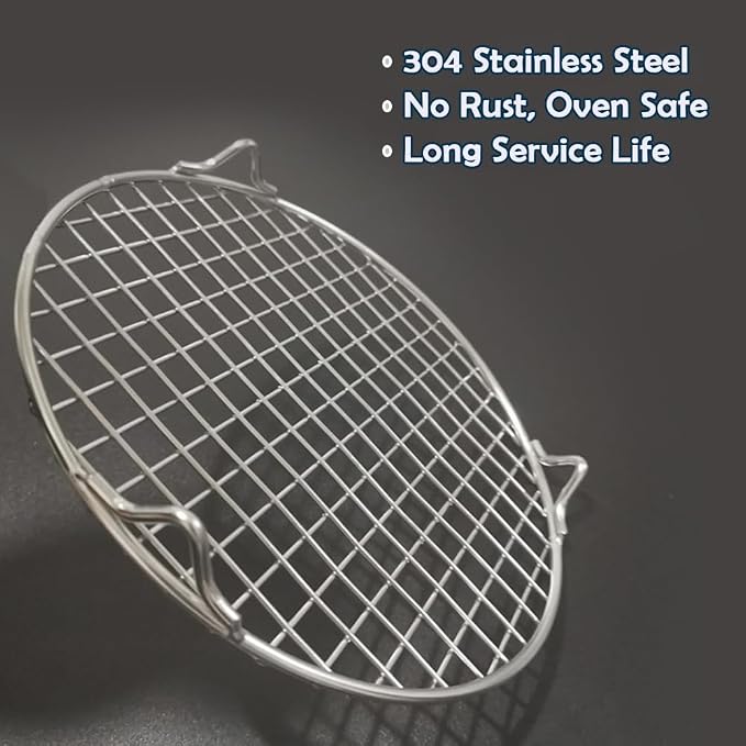 Barbecue Grids Grill Wire Cooling Racks with Legs Dia 11" 304 Stainless Round Cooking Racks for Barbecue Air Fryer Instant Pot Pressure Cooker Canning Dutch Oven (280mm/11")
