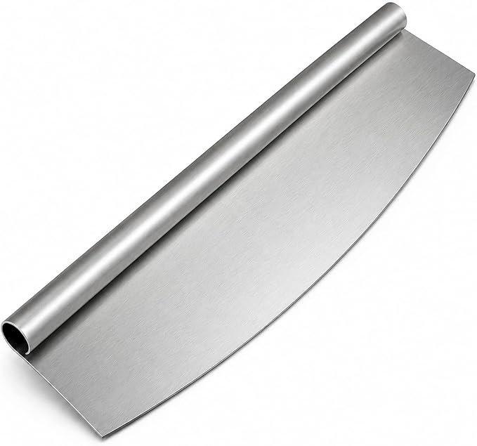 HUJI 14-Inch Premium Pizza Cutter Rocker Style - Heavy-Duty Stainless Steel Blade - Non-Stick, Slicing Tool for Pizzerias and Gourmet Home Cooking