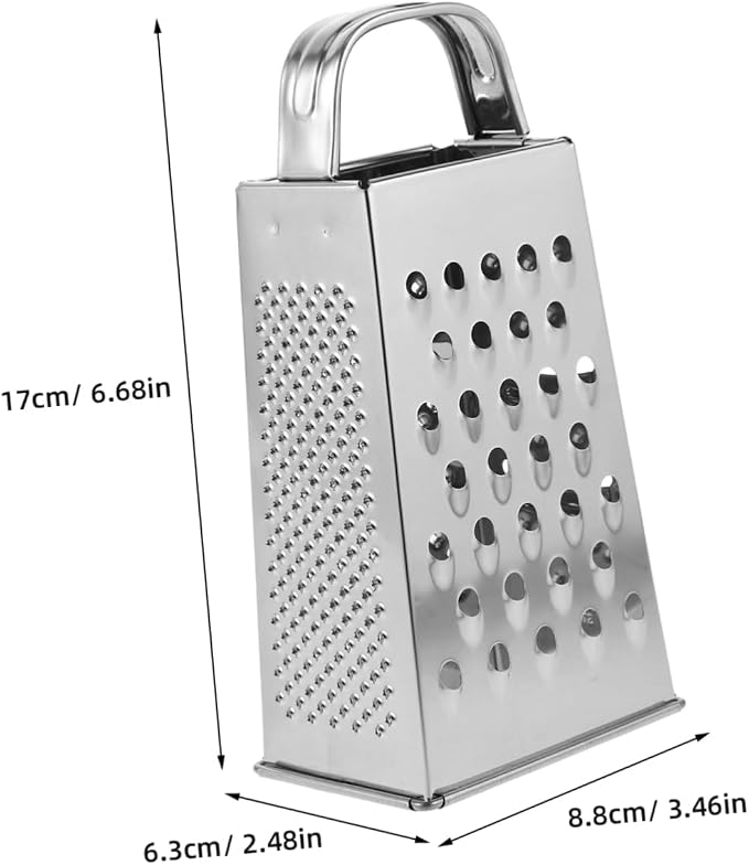 Healeved Power Tools Professional Box Grater Stainless Steel Cheese Grater Vegetable Shredder with 4 Sides for Cheese Vegetables Ginger Nuts 6inch Potato Peelers