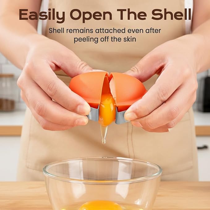 2026 New Egg Shell Opener, Stainless Steel Egg Cracker Tool, Multifunctional Eggs Separator for Raw and Hard Boiled Eggs Peeler Shell Remover, Kitchen Gadget (Pink 3pcs)